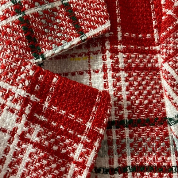 NWOT AT Factory Multi Plaid Long Blazer Jacket - Picture 3 of 6